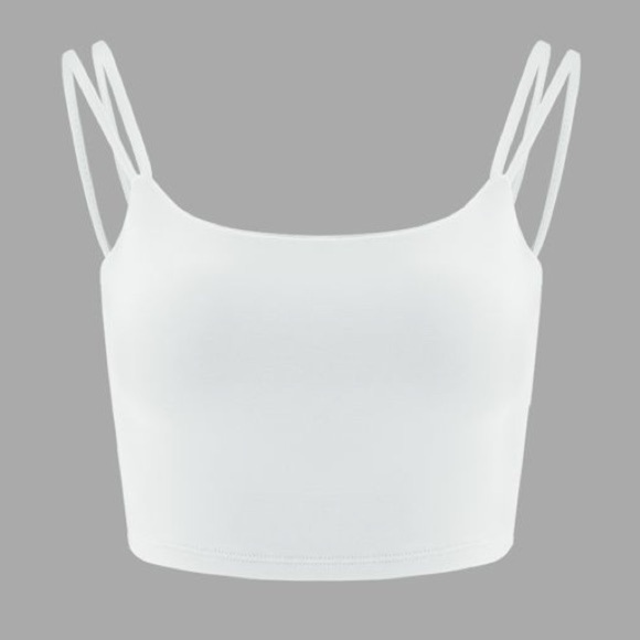Halara White Double Straps Backless Twisted Cropped Yoga Tank Top | NEW!!💜🏋️ - Picture 7 of 13